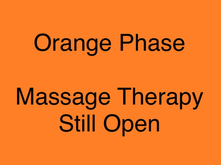 Massage Therapy Open in Orange Phase Mike Gillis RMT Moncton